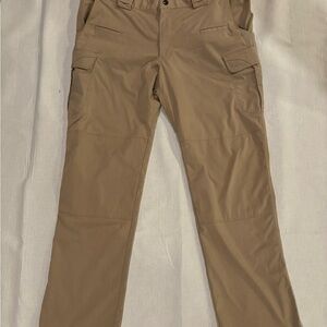5.11 Tactical Men's Tan Cargo Pants with Elastic in Waist